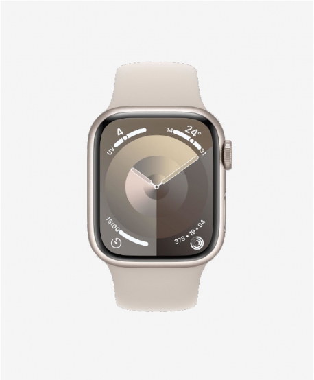 Apple Watch Series 9 GPS Aluminium lumière stellaire Sport Band 41mm S/M
