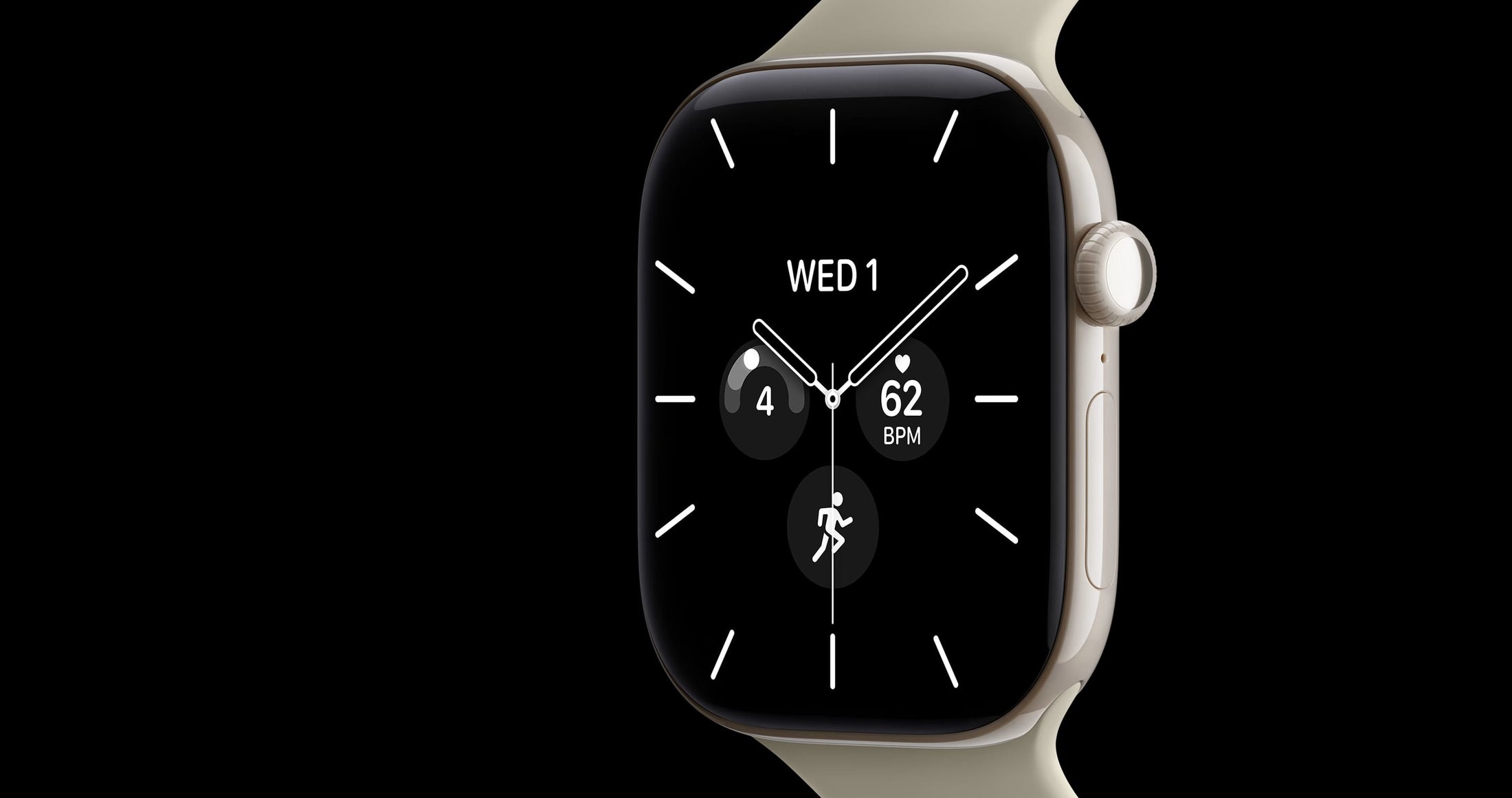 Apple Watch Series 12 GPS 42 mm Aluminium Or clair Bracelet Sport Sable S/M
