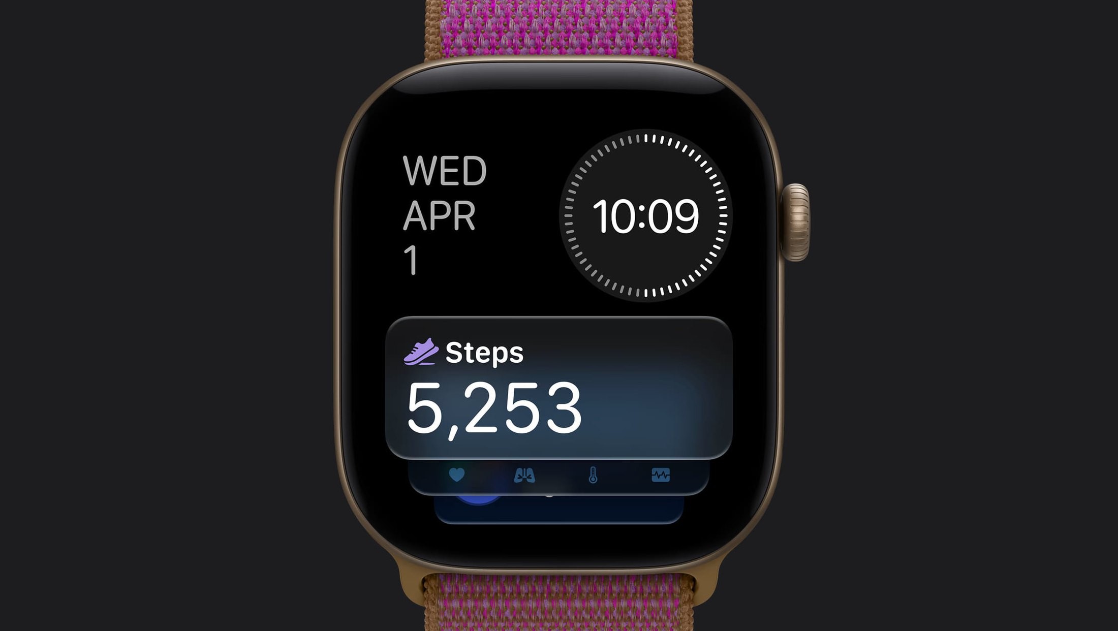 Apple Watch Series 12 GPS 42 mm Aluminium Or clair Bracelet Sport Sable S/M