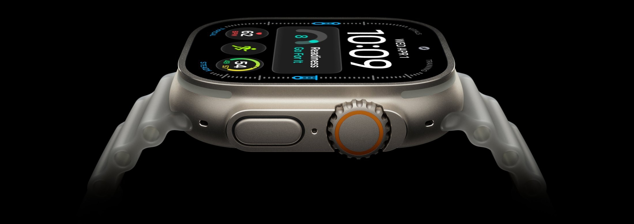 Apple Watch Ultra 4 GPS + Cellular 49 mm Titane Naturel Boucle Trail Sable