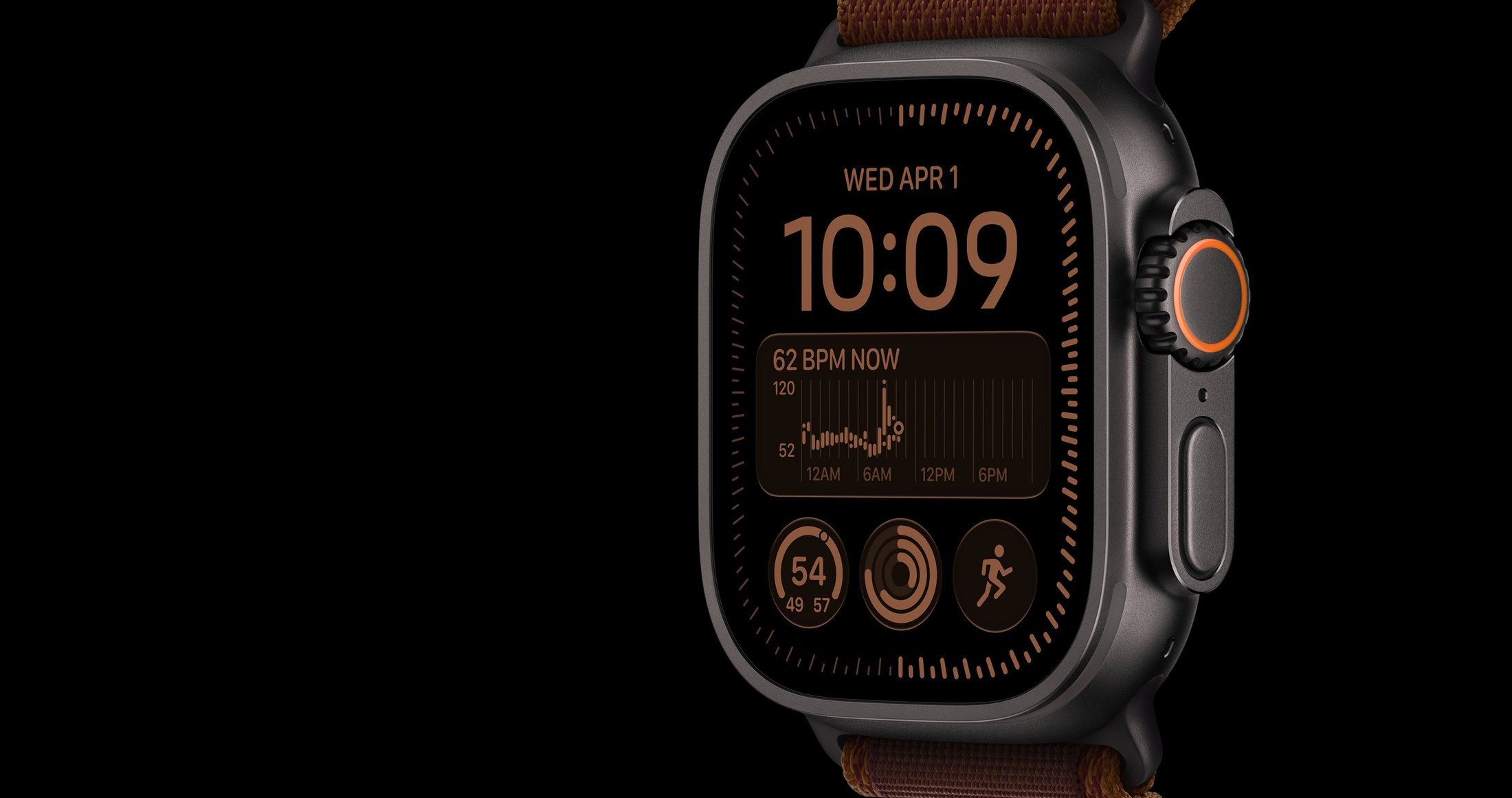 Apple Watch Ultra 4 GPS + Cellular 49 mm Titane Naturel Boucle Trail Sable