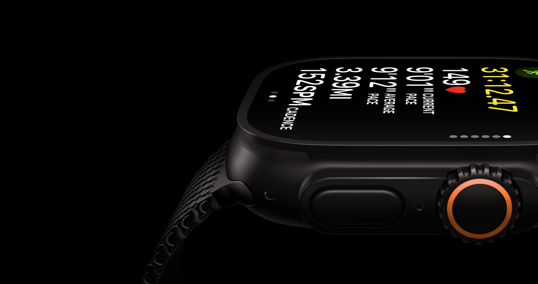 Apple Watch Ultra 4 GPS + Cellular 49 mm Titane Naturel Boucle Trail Sable