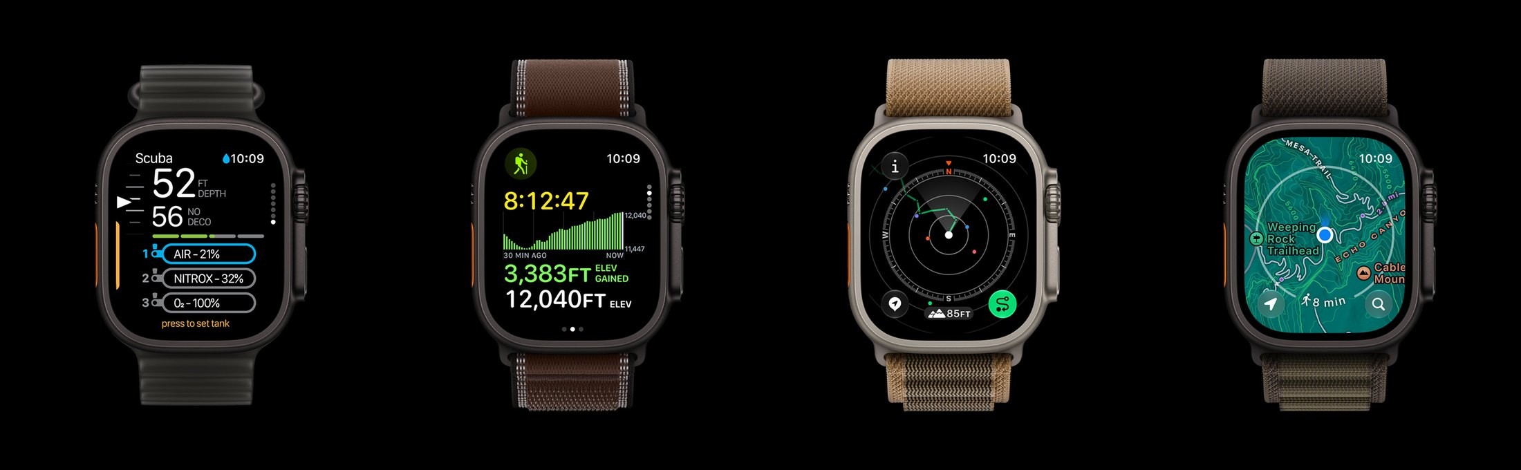 Apple Watch Ultra 4 GPS + Cellular 49 mm Titane Naturel Boucle Trail Sable